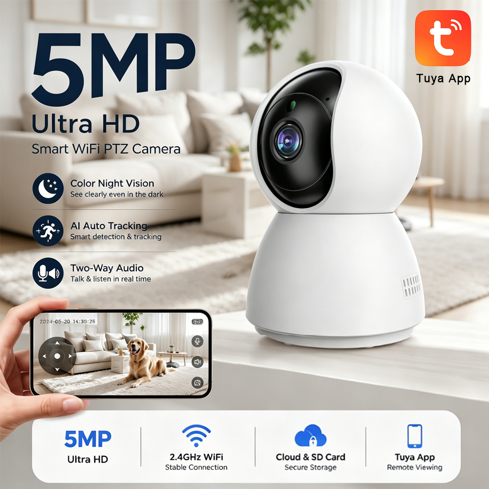 Indoor 5MP WiFi PTZ Camera Tuy - đánh giá và giá Home Cinema Sony