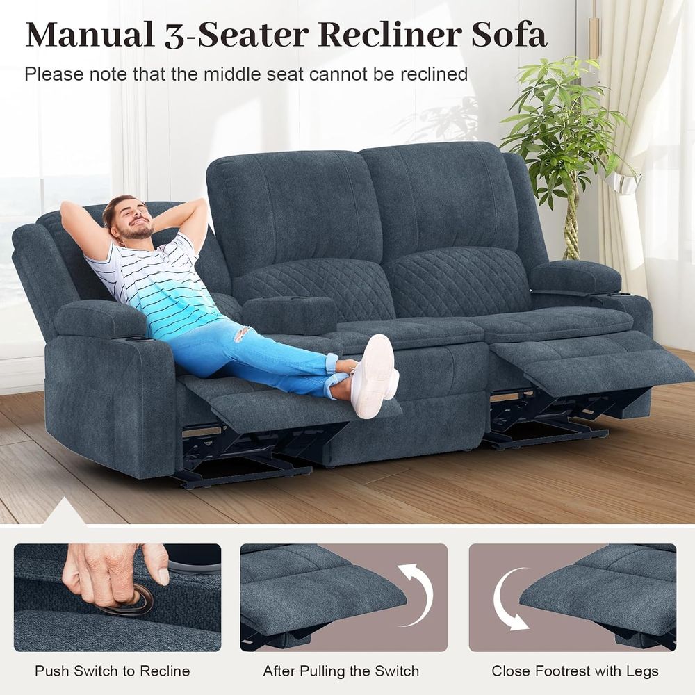 3-Seater Reclining Sofa Set wi - đánh giá và giá Recliner Sofa Cover
